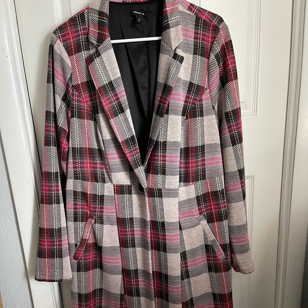 Torrid flannel trench coat